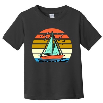Sailing Retro Sail Boat Toddler T-Shirt