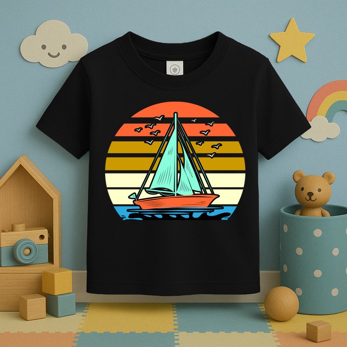 Sailing Retro Sail Boat Toddler T-Shirt