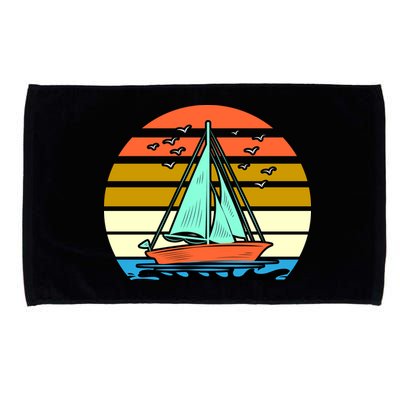 Sailing Retro Sail Boat Microfiber Hand Towel