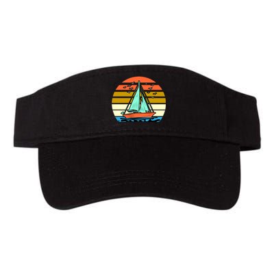 Sailing Retro Sail Boat Valucap Bio-Washed Visor