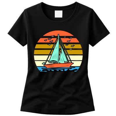 Sailing Retro Sail Boat Womens T-Shirt