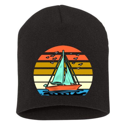 Sailing Retro Sail Boat Short Acrylic Beanie