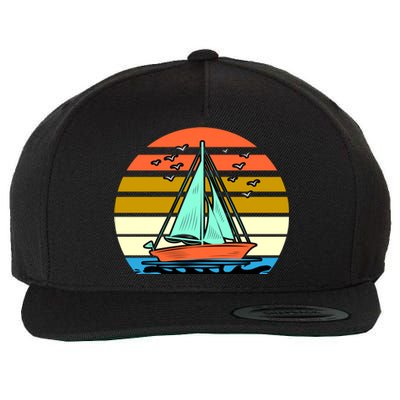 Sailing Retro Sail Boat Wool Snapback Cap