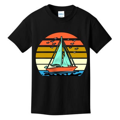 Sailing Retro Sail Boat Kids T-Shirt
