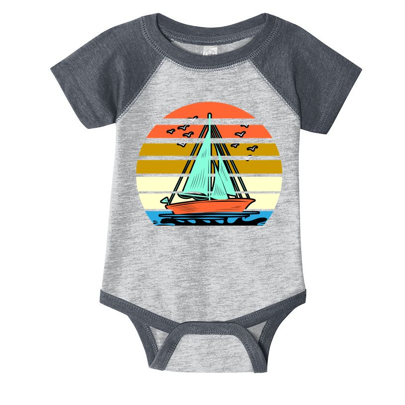 Sailing Retro Sail Boat Infant Baby Jersey Bodysuit