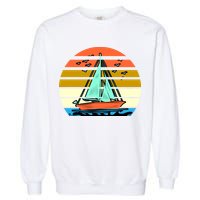 Sailing Retro Sail Boat Garment-Dyed Sweatshirt
