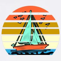 Sailing Retro Sail Boat Garment-Dyed Sweatshirt