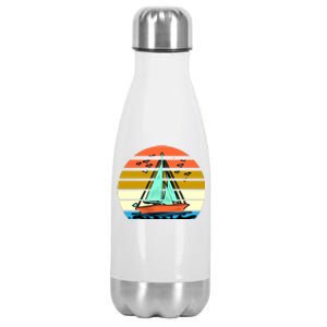 Sailing Retro Sail Boat Stainless Steel Insulated Water Bottle