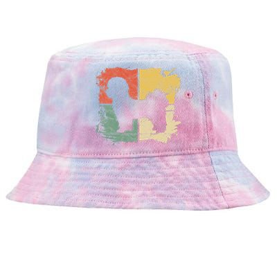 Square Retro Shih Tzu Owner Gift Dog Parents Apparel Dad Mom Tie-Dyed Bucket Hat