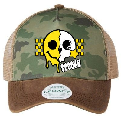 Spooky Retro Smile Skeleton Halloween Legacy Tie Dye Trucker Hat