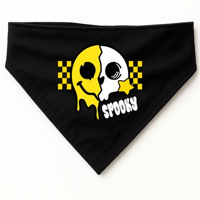 Spooky Retro Smile Skeleton Halloween USA-Made Doggie Bandana