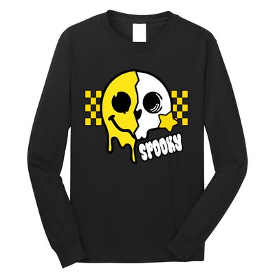 Spooky Retro Smile Skeleton Halloween Long Sleeve Shirt