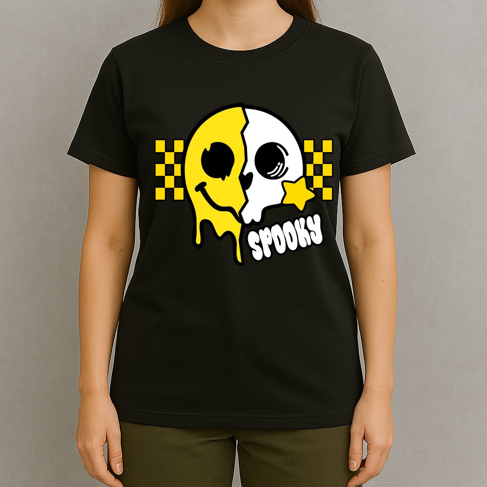 Spooky Retro Smile Skeleton Halloween T-Shirt
