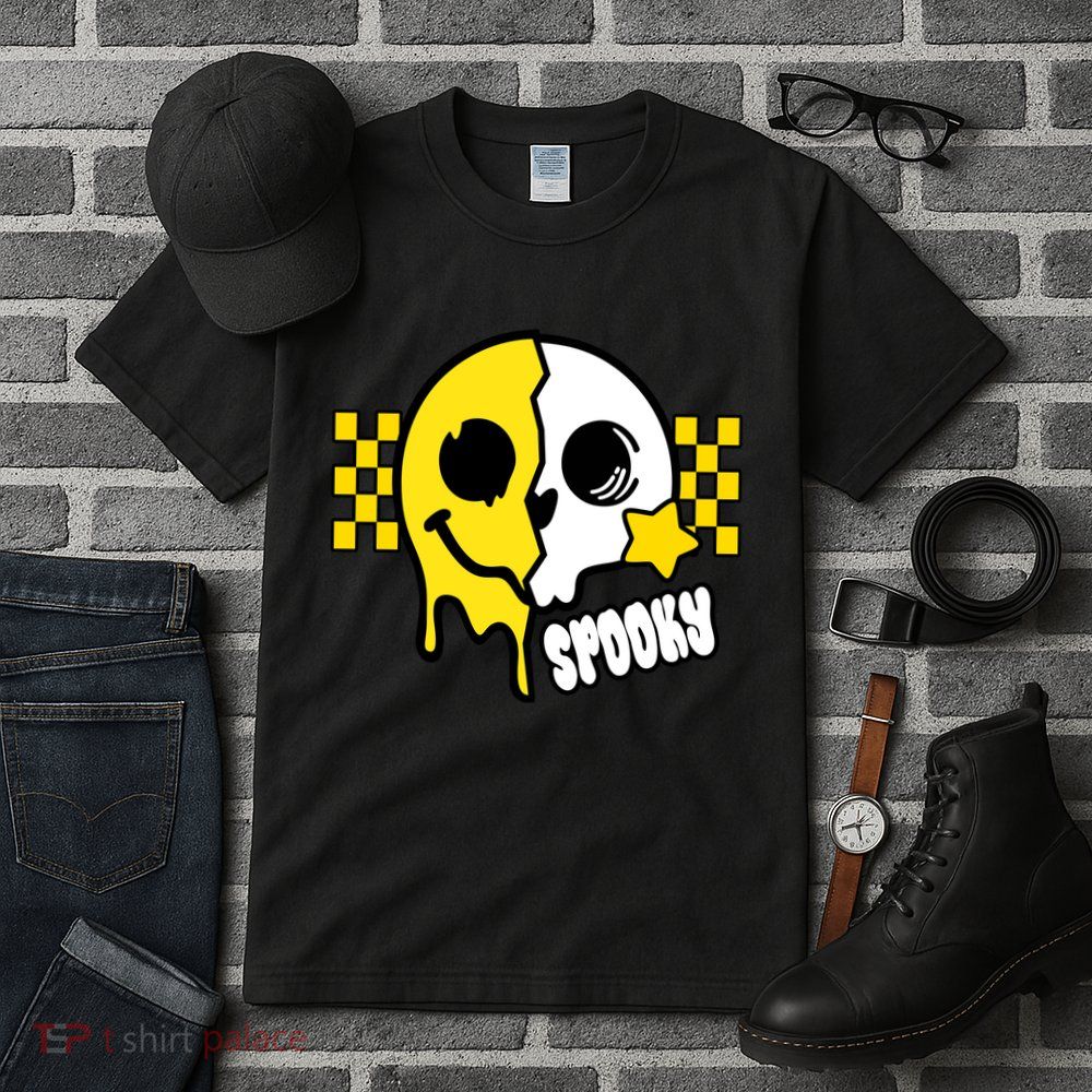 Spooky Retro Smile Skeleton Halloween Tall T-Shirt