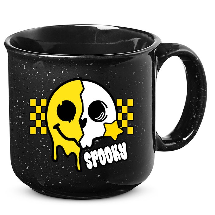 Spooky Retro Smile Skeleton Halloween 15oz Campfire Ceramic Mug