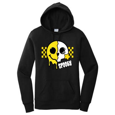 Spooky Retro Smile Skeleton Halloween Women's Pullover Hoodie