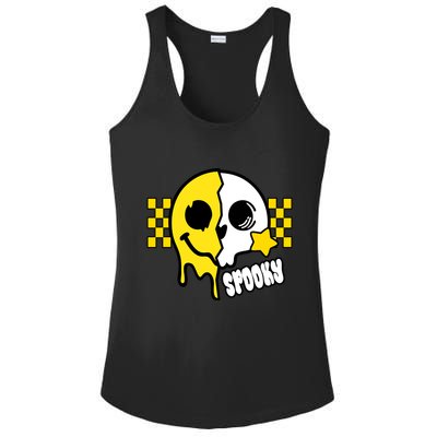 Spooky Retro Smile Skeleton Halloween Ladies PosiCharge Competitor Racerback Tank