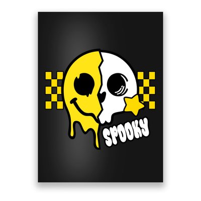 Spooky Retro Smile Skeleton Halloween Poster