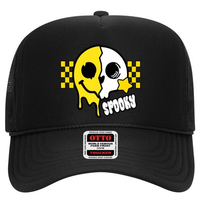 Spooky Retro Smile Skeleton Halloween Trucker Hat