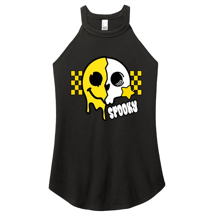 Spooky Retro Smile Skeleton Halloween Women's Perfect Tri Rocker Tank