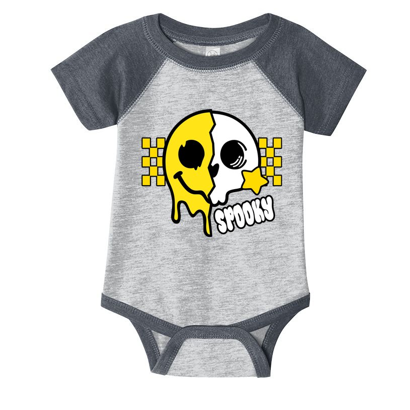 Spooky Retro Smile Skeleton Halloween Infant Baby Jersey Bodysuit