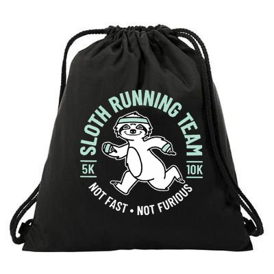 Sloth Running Team Not Fast Not Furious Drawstring Bag