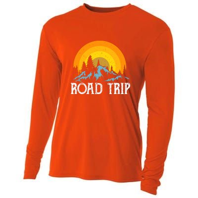 Sunset Road Trip Camping Gift Camper Holiday Cooling Performance Long Sleeve Crew