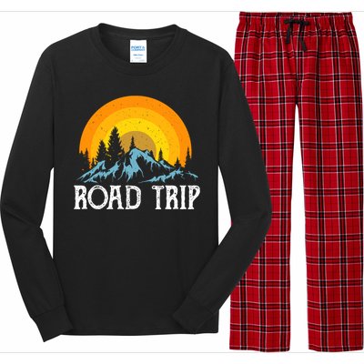 Sunset Road Trip Camping Gift Camper Holiday Long Sleeve Pajama Set