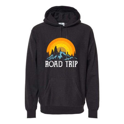 Sunset Road Trip Camping Gift Camper Holiday Premium Hoodie