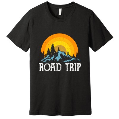 Sunset Road Trip Camping Gift Camper Holiday Premium T-Shirt