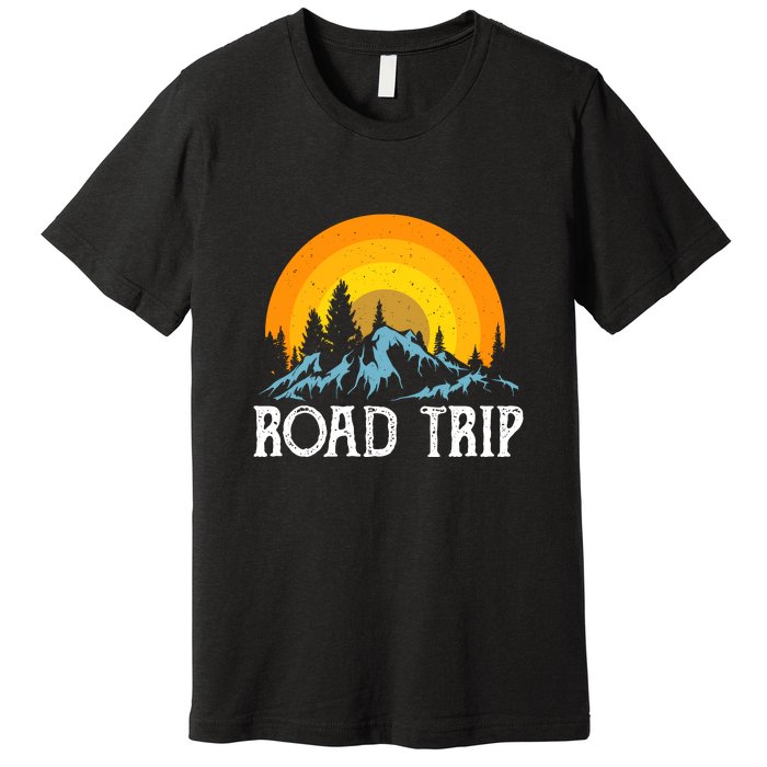 Sunset Road Trip Camping Gift Camper Holiday Premium T-Shirt