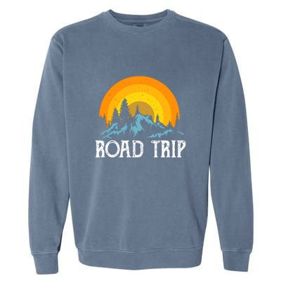 Sunset Road Trip Camping Gift Camper Holiday Garment-Dyed Sweatshirt