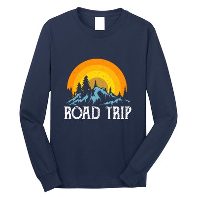 Sunset Road Trip Camping Gift Camper Holiday Long Sleeve Shirt