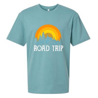 Sunset Road Trip Camping Gift Camper Holiday Sueded Cloud Jersey T-Shirt