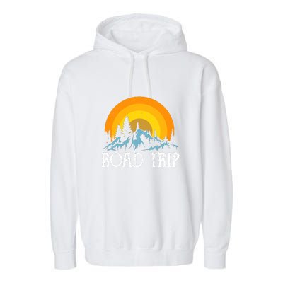 Sunset Road Trip Camping Gift Camper Holiday Garment-Dyed Fleece Hoodie