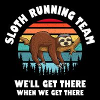 Sloth Running Team WeLl Get There When We Get There Full-Length Apron With Pockets