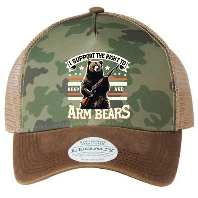 Support Right To Keep And Arm Bears Humorous Wildlife Rights Legacy Tie Dye Trucker Hat