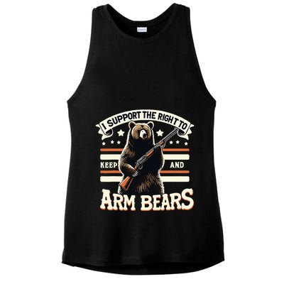 Support Right To Keep And Arm Bears Humorous Wildlife Rights Ladies PosiCharge Tri-Blend Wicking Tank
