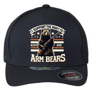 Support Right To Keep And Arm Bears Humorous Wildlife Rights Flexfit Unipanel Trucker Cap