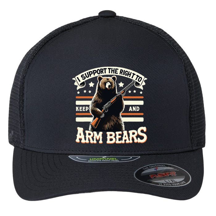 Support Right To Keep And Arm Bears Humorous Wildlife Rights Flexfit Unipanel Trucker Cap
