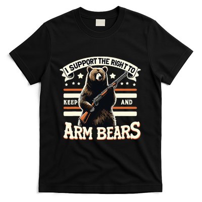 Support Right To Keep And Arm Bears Humorous Wildlife Rights T-Shirt