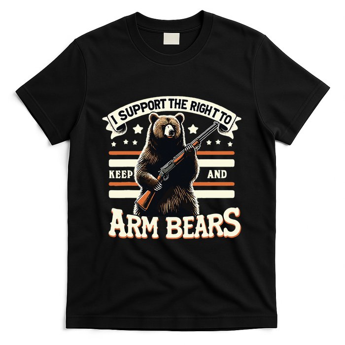 Support Right To Keep And Arm Bears Humorous Wildlife Rights T-Shirt