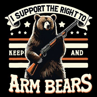 Support Right To Keep And Arm Bears Humorous Wildlife Rights T-Shirt