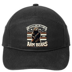 Support Right To Keep And Arm Bears Humorous Wildlife Rights 7-Panel Snapback Hat