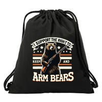 Support Right To Keep And Arm Bears Humorous Wildlife Rights Drawstring Bag