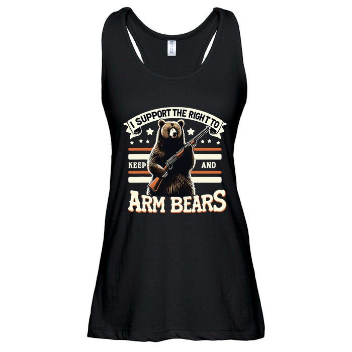 Support Right To Keep And Arm Bears Humorous Wildlife Rights Ladies Essential Flowy Tank