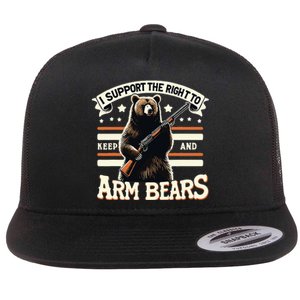 Support Right To Keep And Arm Bears Humorous Wildlife Rights Flat Bill Trucker Hat