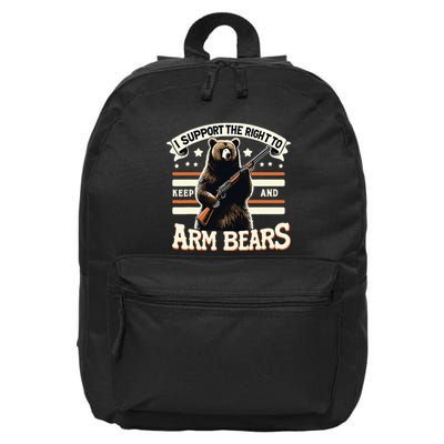 Support Right To Keep And Arm Bears Humorous Wildlife Rights 16 in Basic Backpack