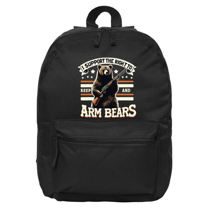 Support Right To Keep And Arm Bears Humorous Wildlife Rights 16 in Basic Backpack