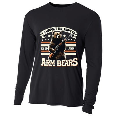 Support Right To Keep And Arm Bears Humorous Wildlife Rights Cooling Performance Long Sleeve Crew